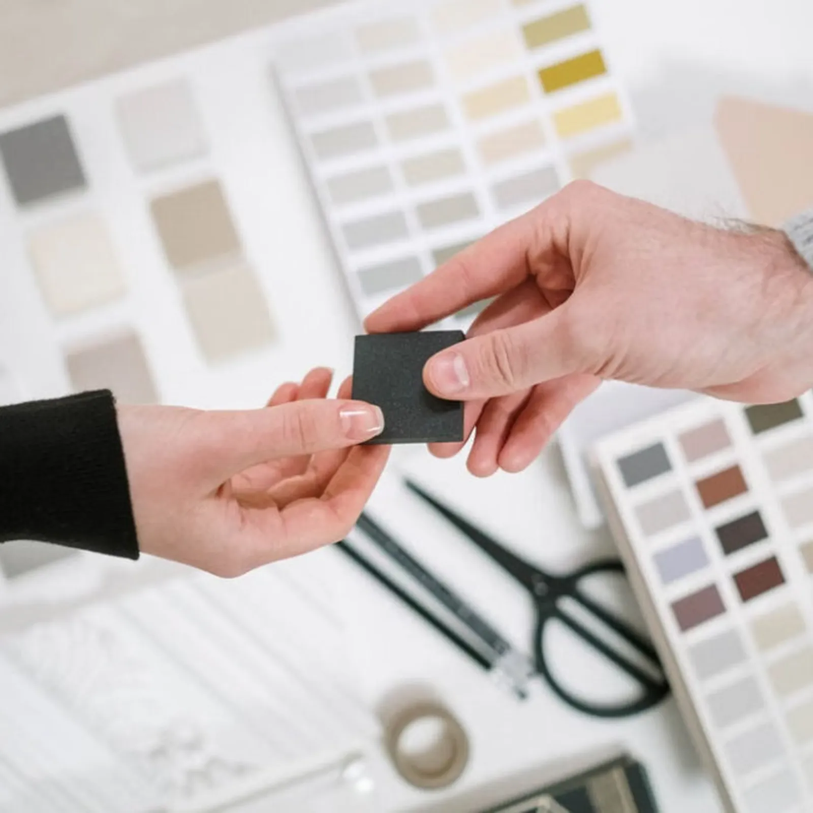 Sample exchanges hands