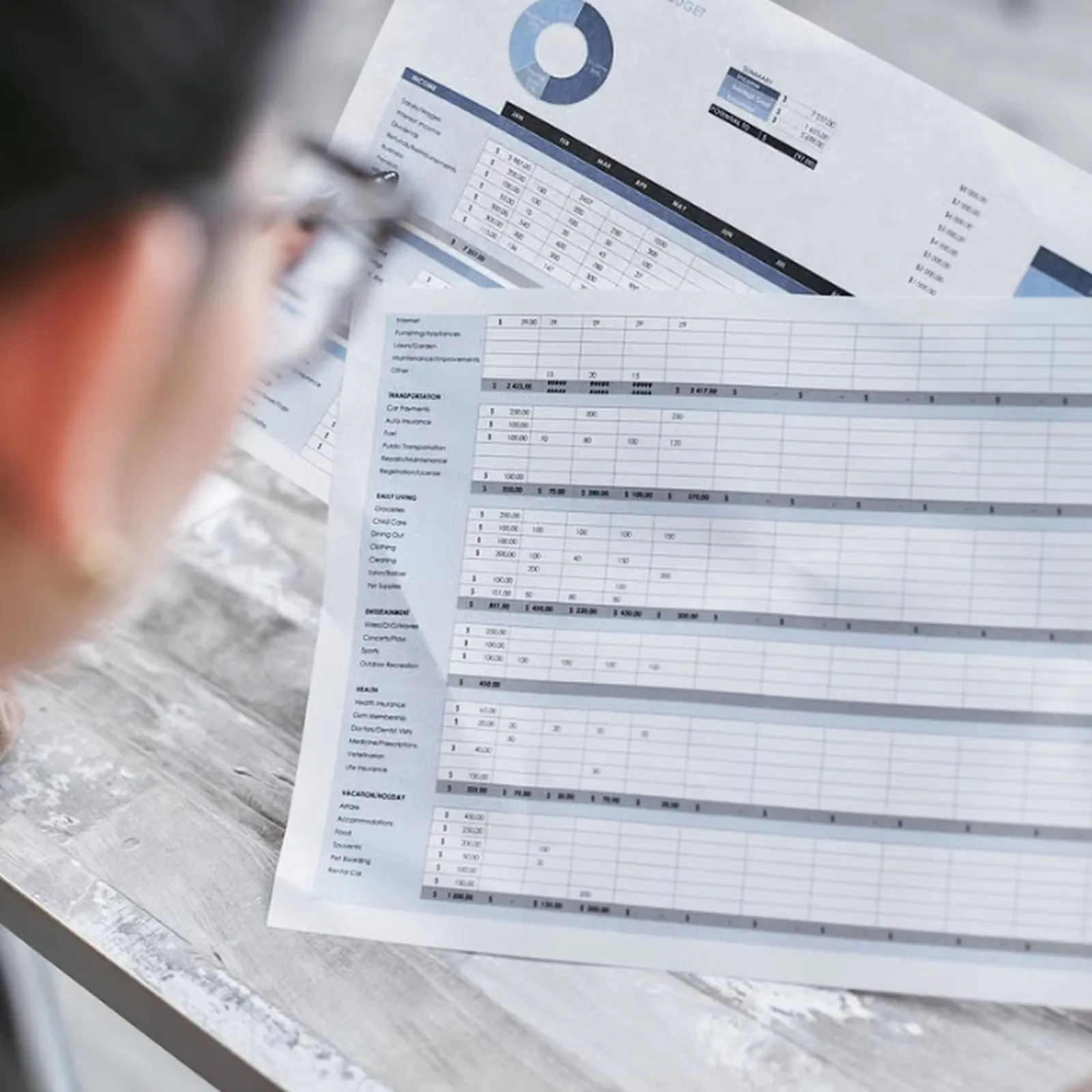 Spreadsheets on paper