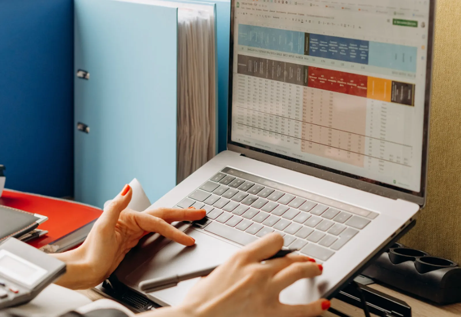 Spreadsheets on screen