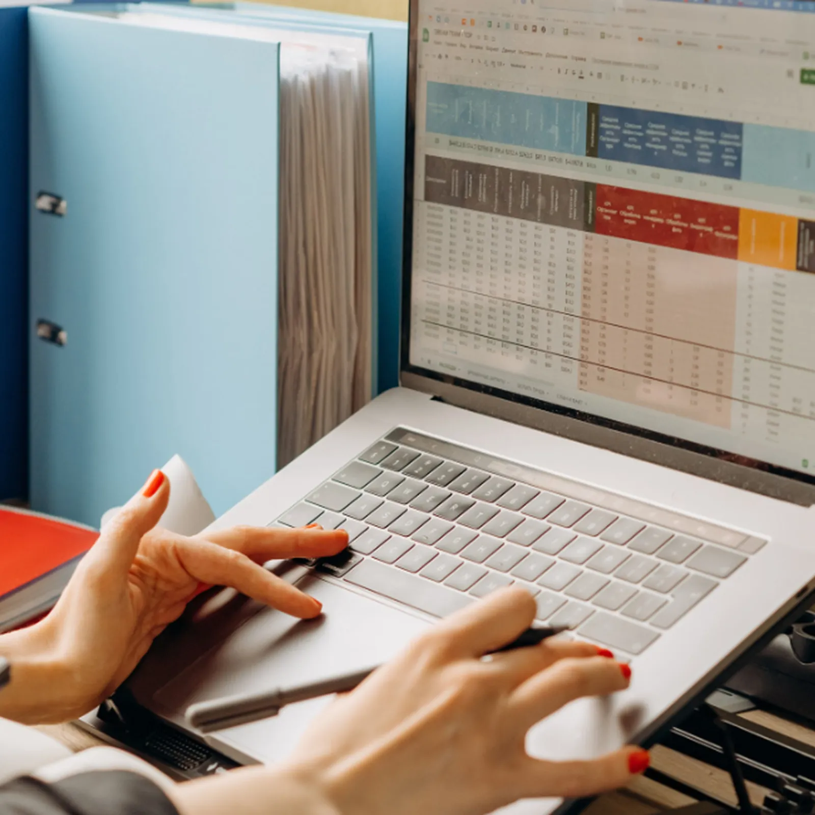 Spreadsheets on screen