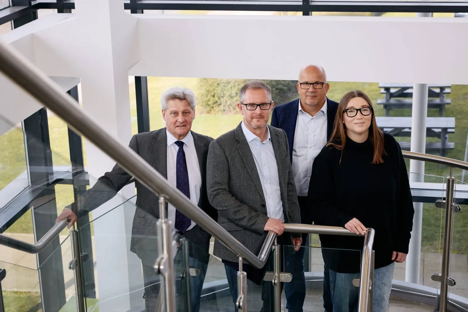 Left to right Alex Mc Whirter Finance Yorkshire Neil Weaver Bombiix Ian Brown Finance Yorkshire and Lucy Blackley Bombiix 2 scaled