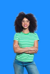 product-person-blue-background